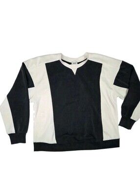 BKE Buckle All Over Pullover Sweatshirt Size M Forged Iron White Colorblock